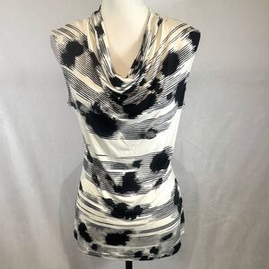 The Limited black and white abstract print cowl neck top size small